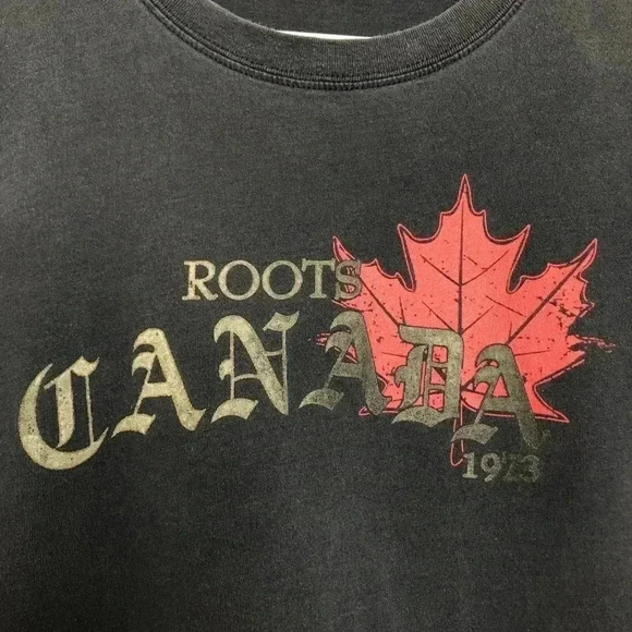 Roots T-Shirt Blue With  Maple Leaf Size Large - Picture 4 of 16